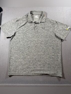 Altec Under Armour HeatGear Polo Gray Loose Fit Performance Golf Shirt 2XL